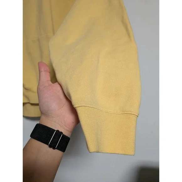Fear of God Essentials Hoodie Yellow Lemonade Logo Pullover Sweatshirt Mens L - Picture 3 of 13